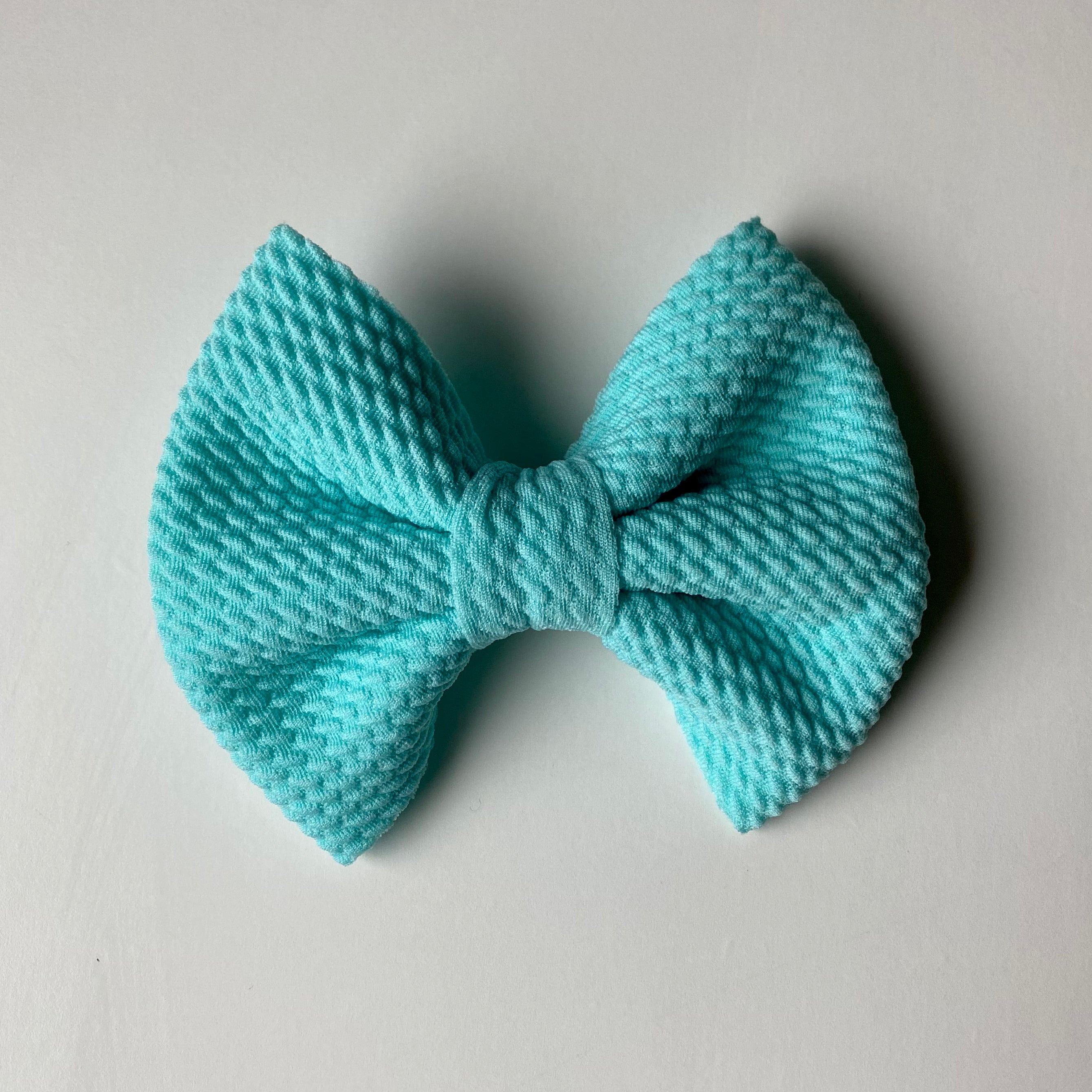 4in Solid Hair Bow with Clip - Aqua