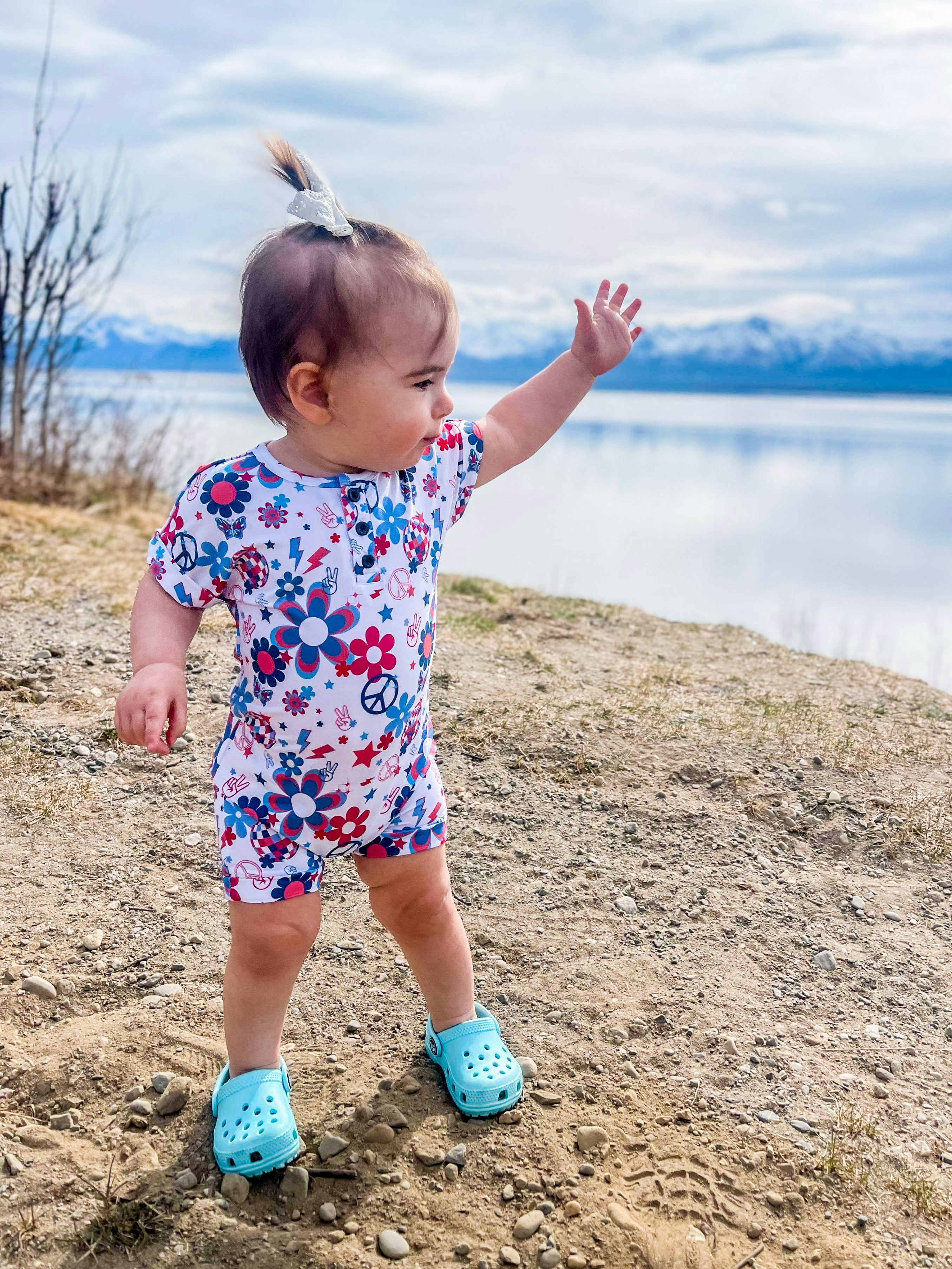 Liberty - Henley Short Sleeve Romper