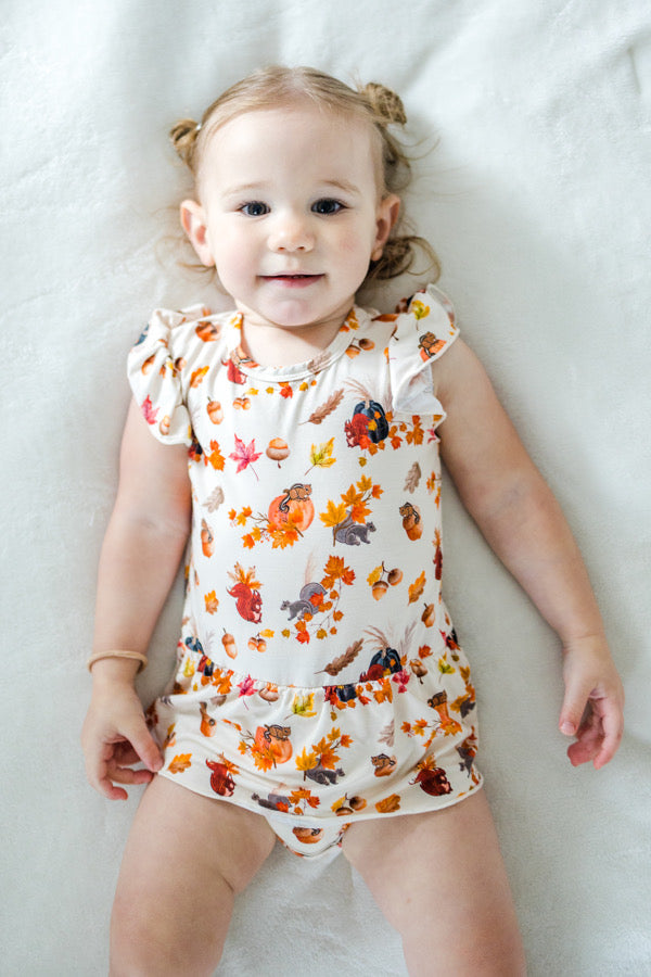 Bodysuit Twirl Dress - Acorn Frenzy