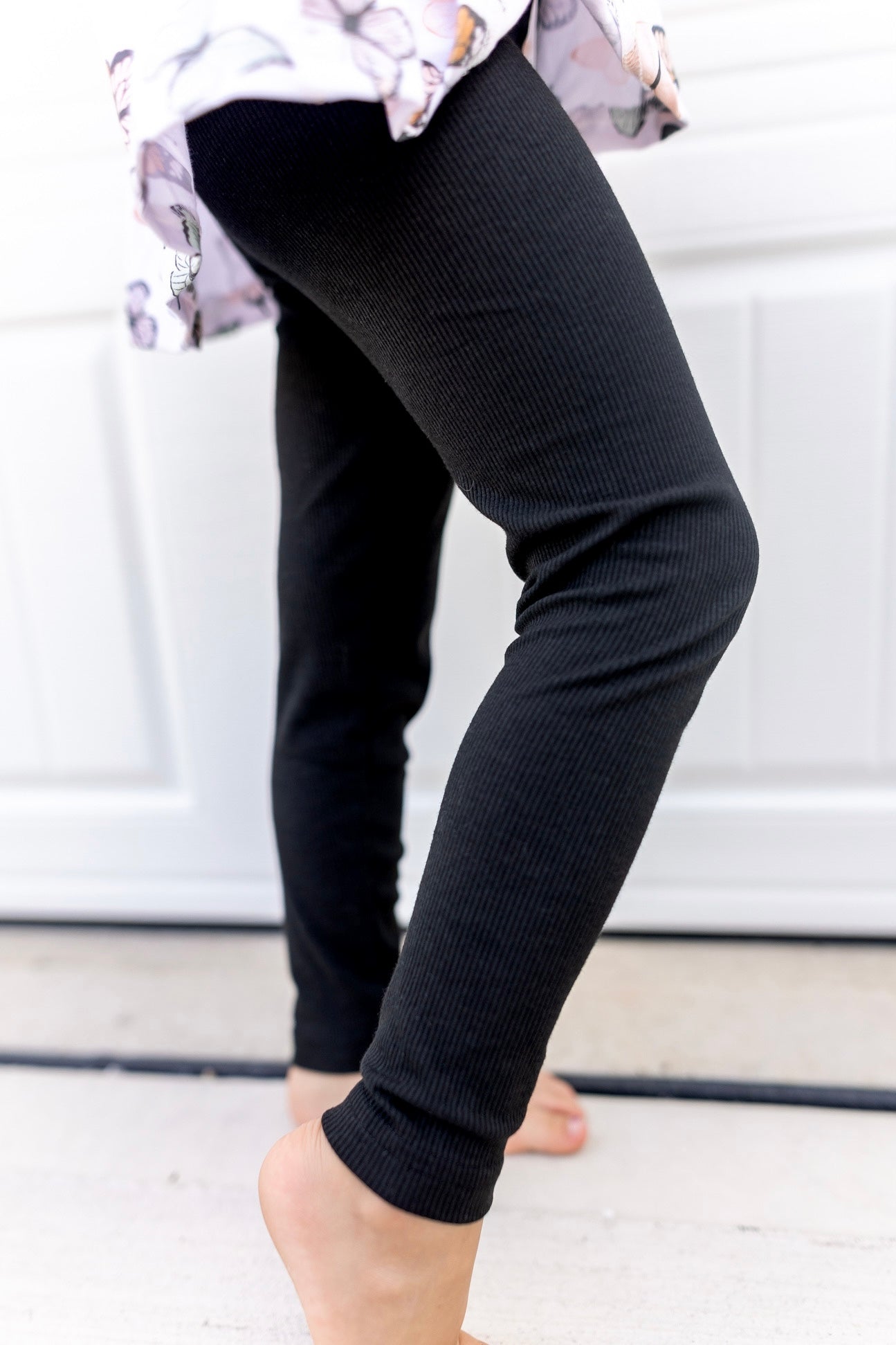 Ribbed Bamboo Leggings - Black