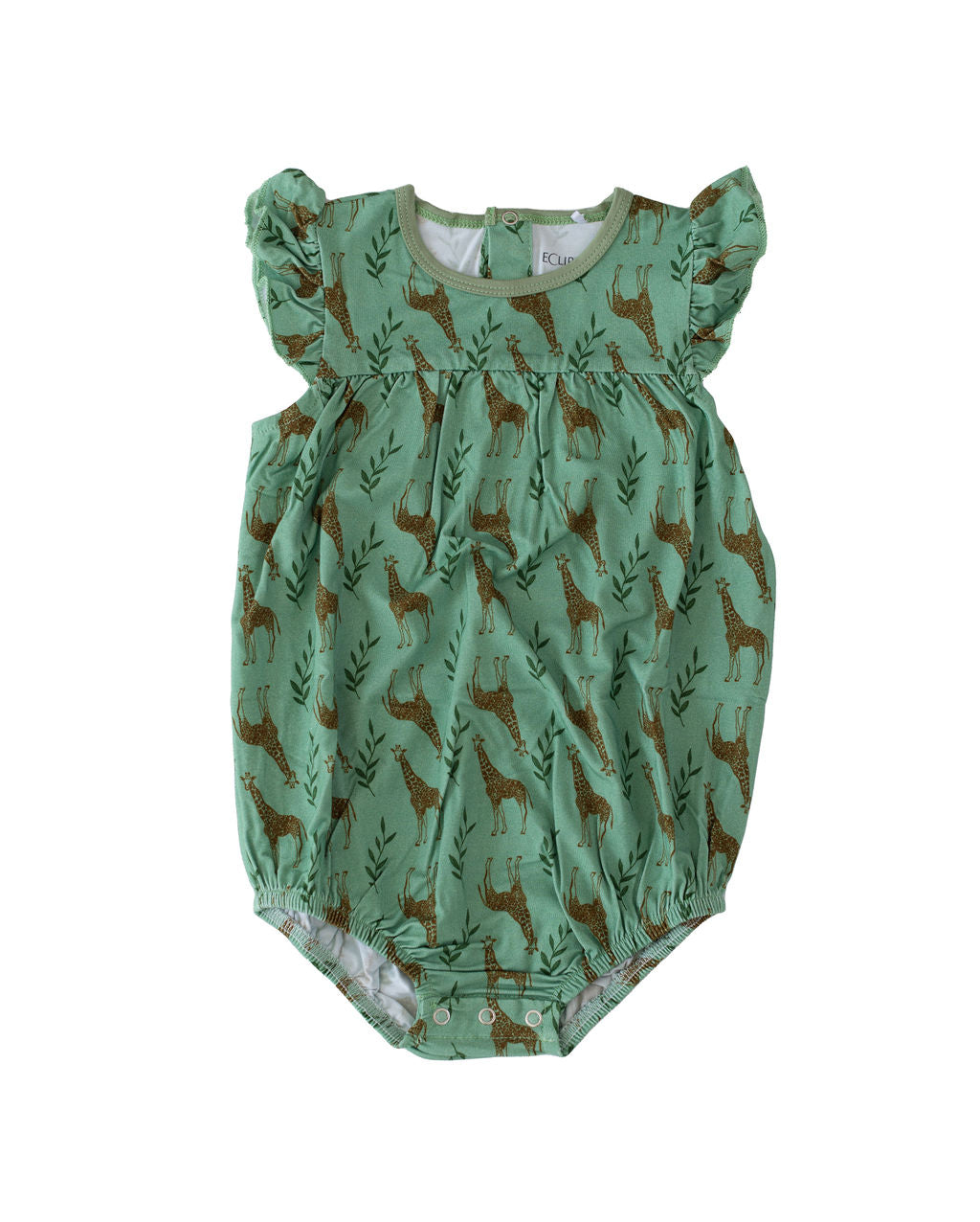 Flutter Sleeve Romper - Giraffes