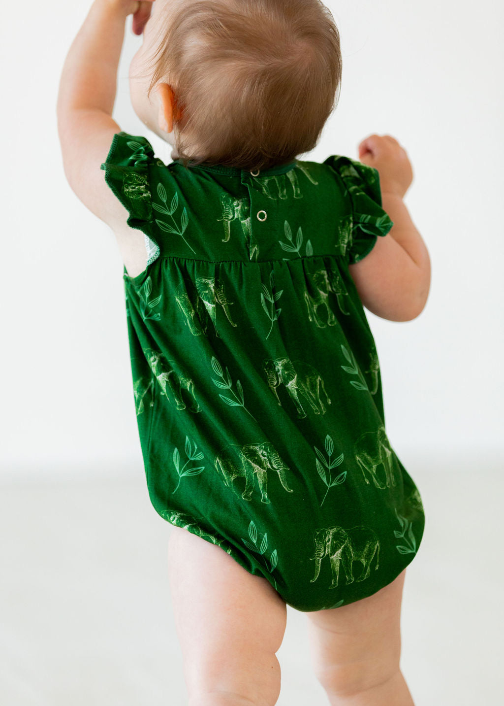 Flutter Sleeve Romper - Elephants