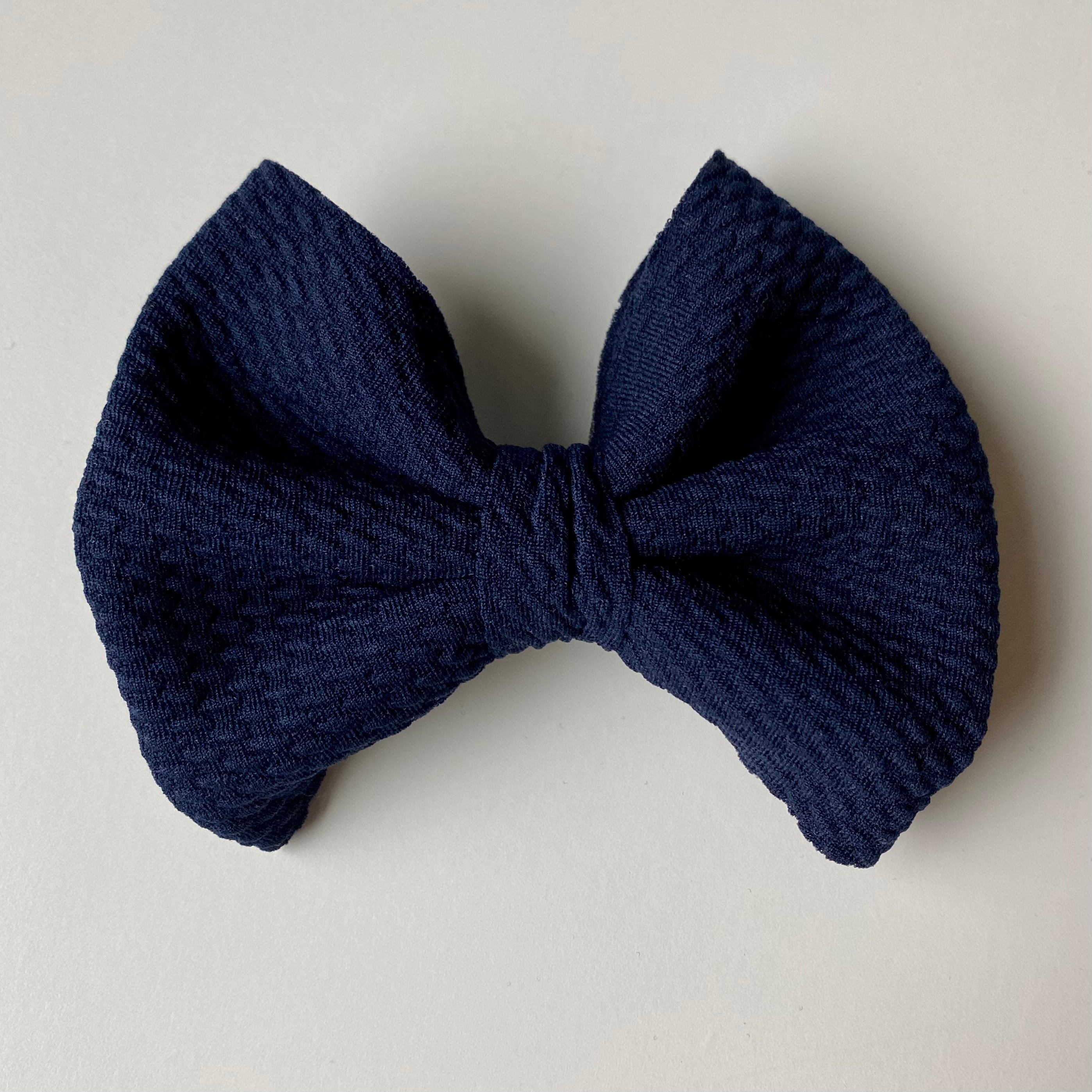 4in Solid Hair Bow with Clip - Navy