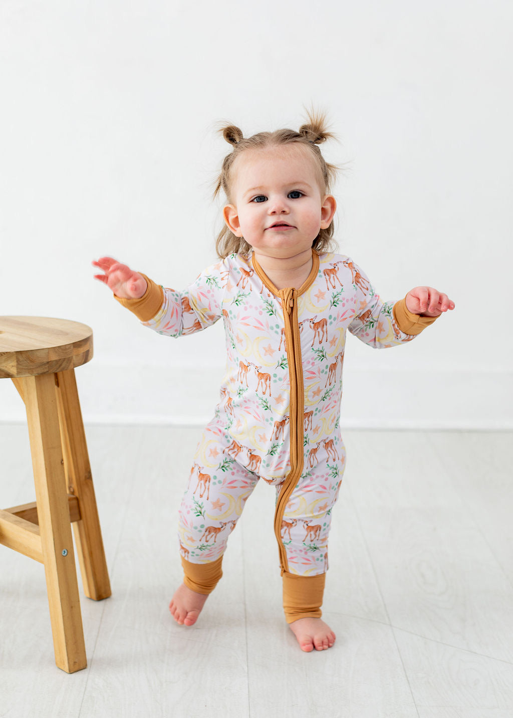 Woodland Lullabies - Long Sleeve Zipper Sleep Romper