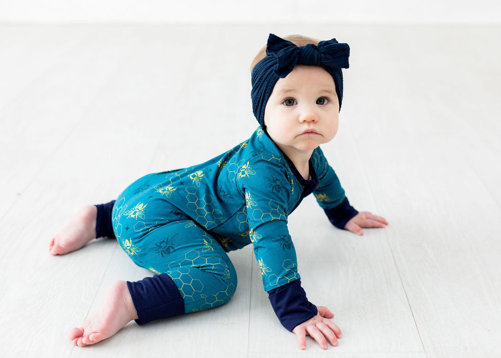 Bees - Long Sleeve Zipper Sleep Romper