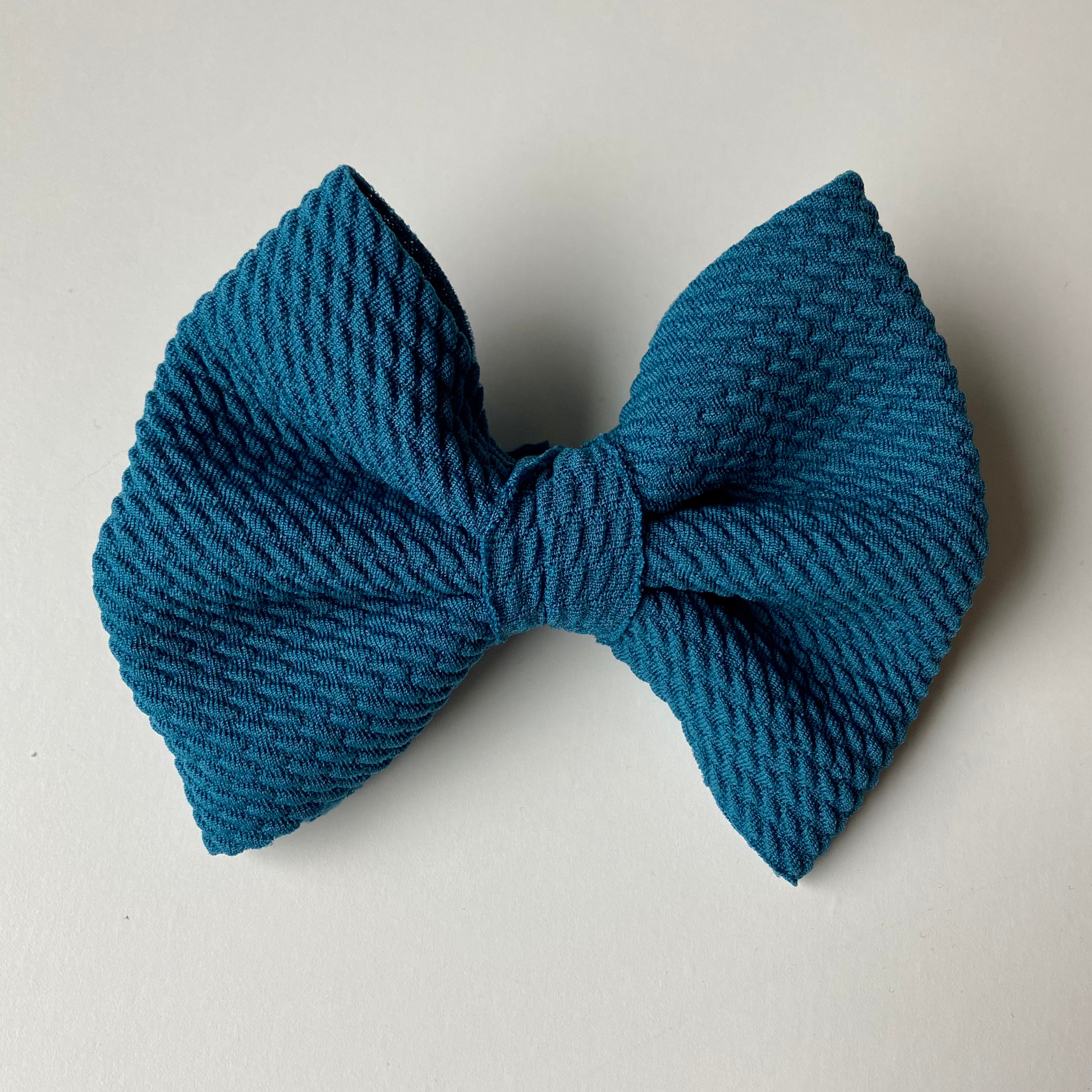 4in Solid Hair Bow with Clip - Teal