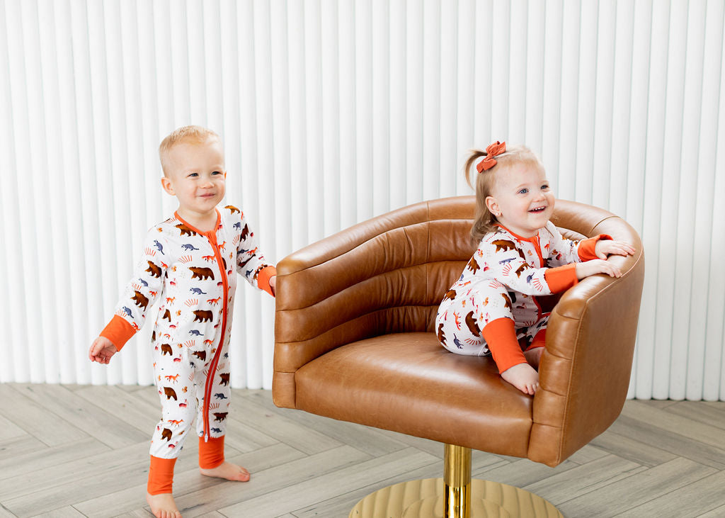 Forest Friends - Long Sleeve Zipper Sleep Romper