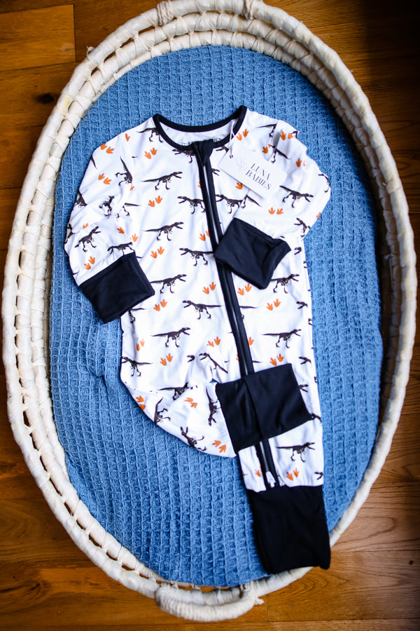 DinoSnore - Long Sleeve Zipper Sleep Romper